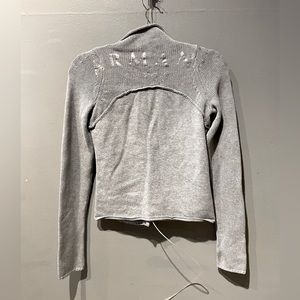 Armani Exchange Logo print snap turtleneck grey cardigan